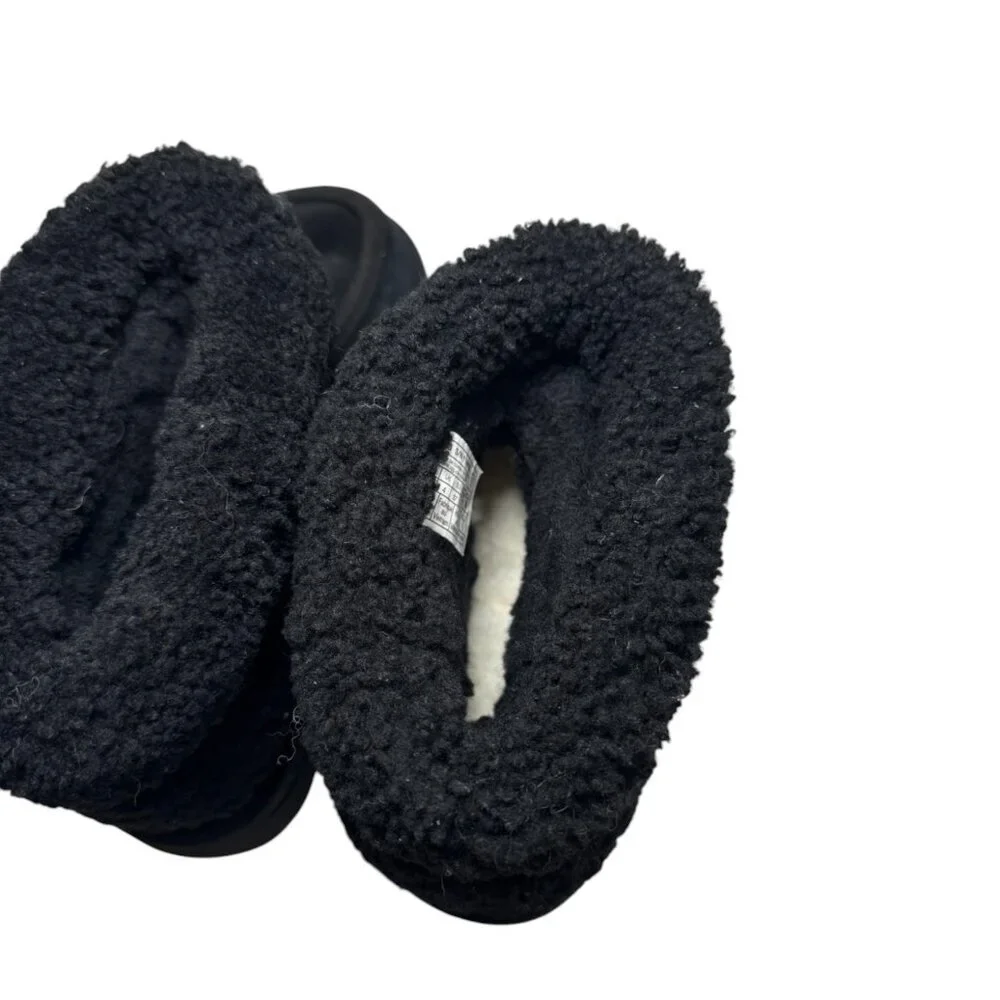 UGG Classic Ultra‎ Mini Braid Slip-On Sheepskin Boots Booties Black 6 NEW $160